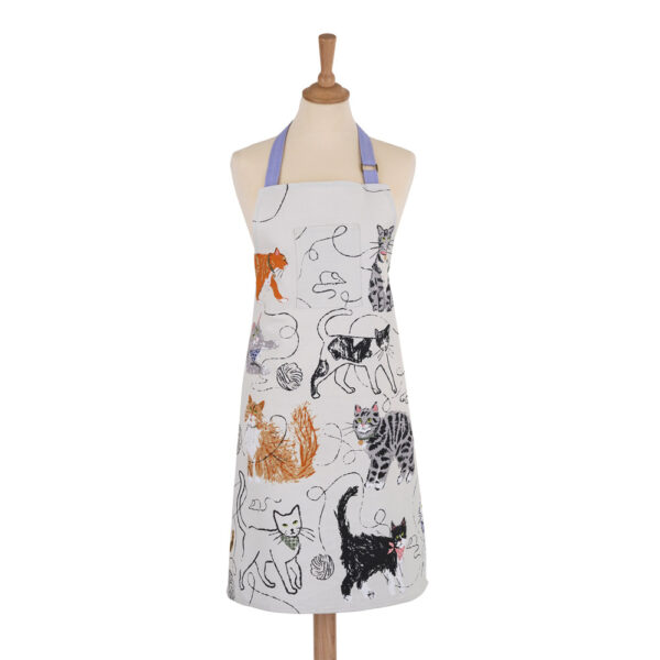Grembiule da cucina in cotone con gatti disegnati