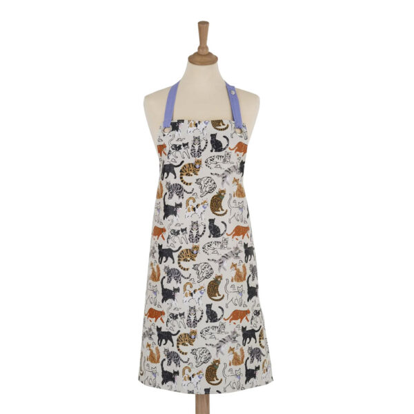 Grembiule da cucina rivestito in pvc con gatti disegnati
