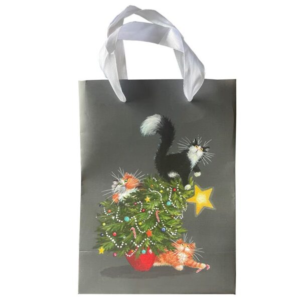 Sacchetto festivo gatti e albero di Natale Kim Haskins