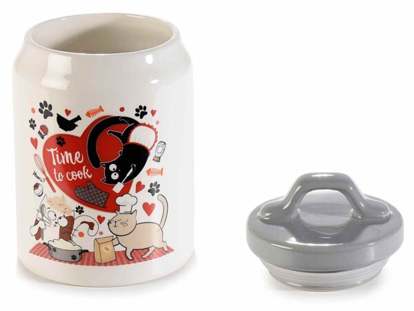 Barattoli in ceramica con gattini chef, aperto