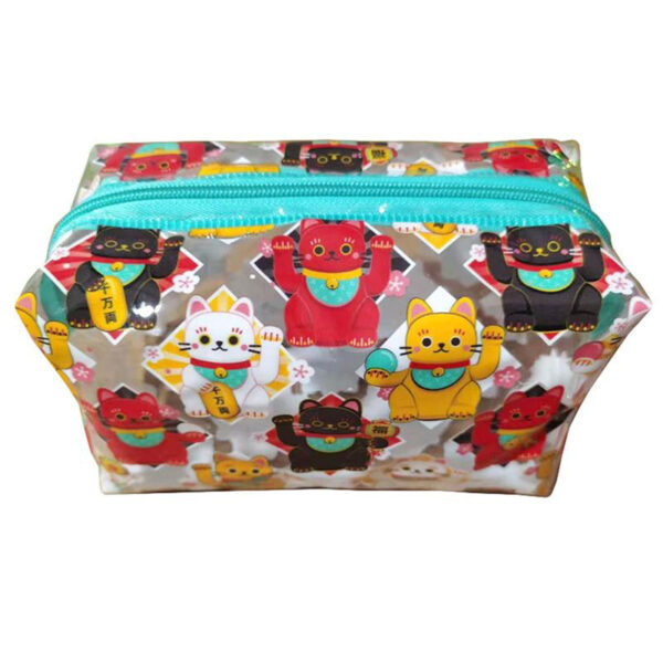 Beauty case con gatti Maneki colorati