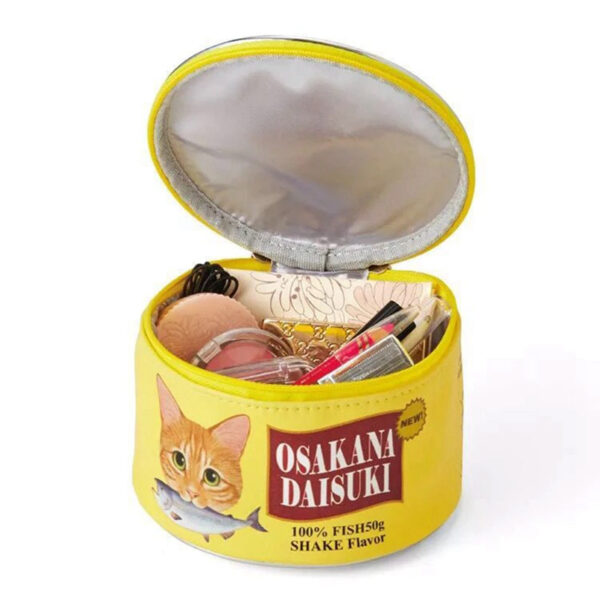 Beauty case scatoletta di pesce con gatto rosso