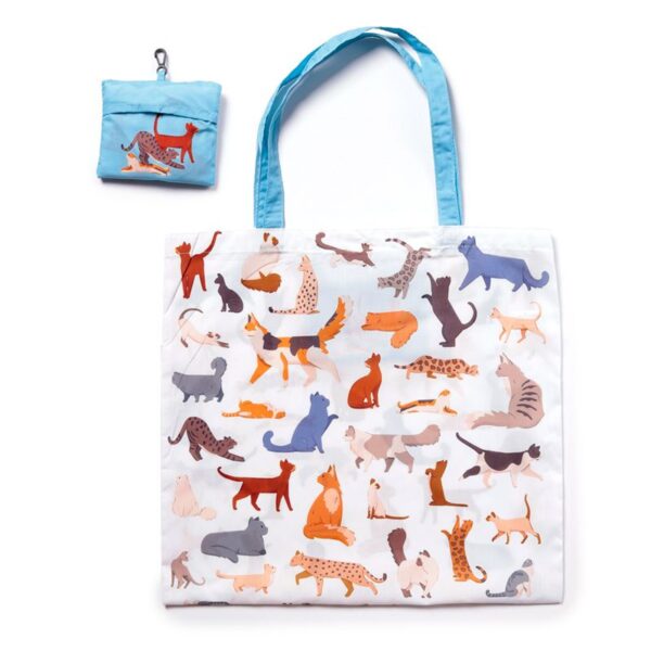 Borsa pieghevole con gatti e gattini