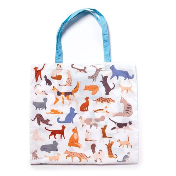 Borsa pieghevole con gatti e gattini, aperta