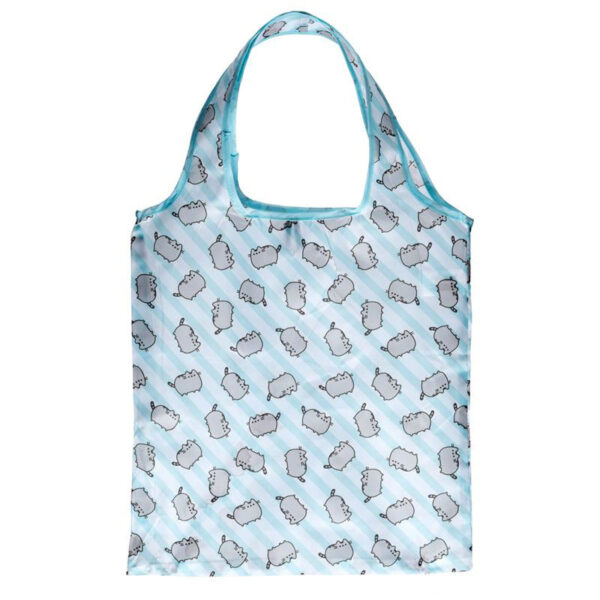 Borsa pieghevole con la gattina Pusheen, azzurra