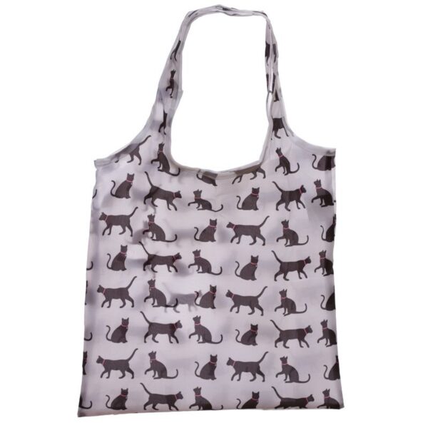 Borsa pieghevole con silhouette di gatti