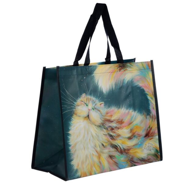Borsa shopper con il gatto arcobaleno disegnato da Kim Haskins