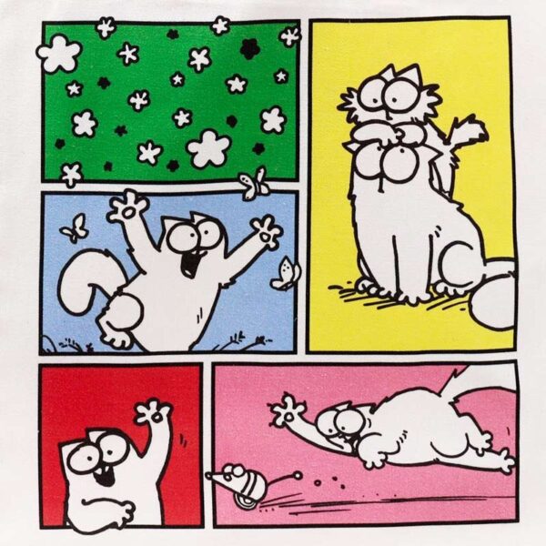 Borsa a spalla con gatti Simon's Cat stile fumetto, dettaglio