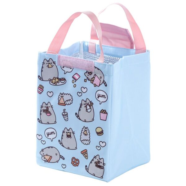 Borsa termica con chiusura a strappo gatta Pusheen, aperta