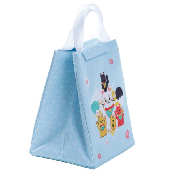 Borsa termica con chiusura a strappo gatto Maneki, lato