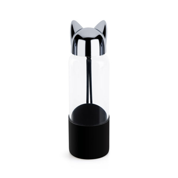 Bottiglietta da viaggio in vetro borosilicato e silicone con orecchiette di gatto