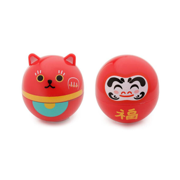 Burrocacao a forma di gattino Maneki e Daruma, ciliegia