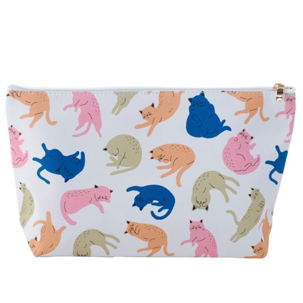 Bustina beauty case con gatti colorati, fronte