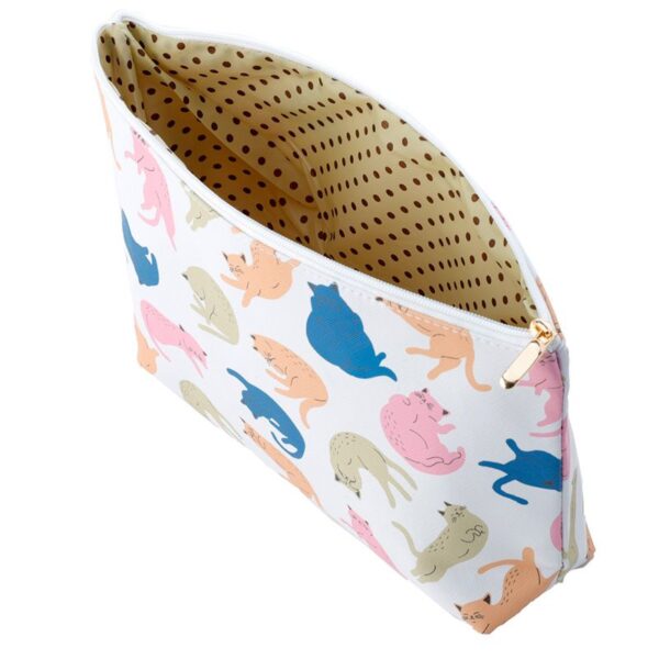 Bustina beauty case con gatti colorati, interno
