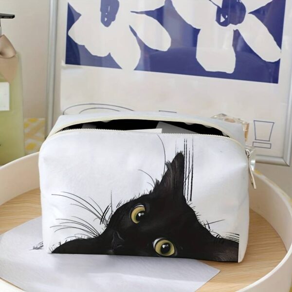 Bustina beauty con musetto di gatto nero