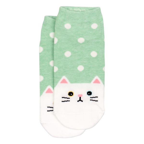 Calze a pois con gatto verdi