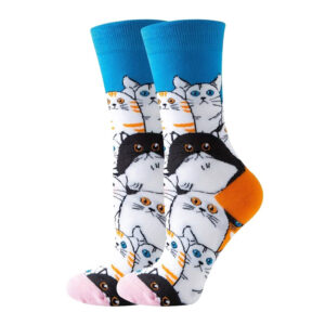 Calzini multicolore con gatti e gattini