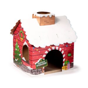Casetta per gatti di Babbo Natale in cartone
