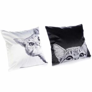 Cuscino con gatti in bianco e nero