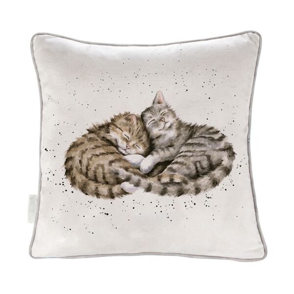 Cuscino misto lino cotone con gattini