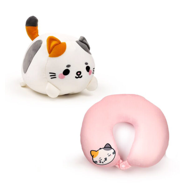 Cuscino da viaggio peluches gattina pezzata