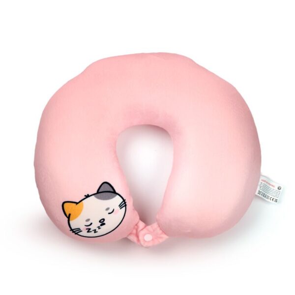 Cuscino da viaggio peluches gattina pezzata, aperto