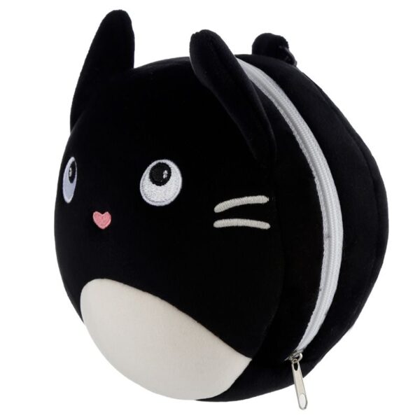 Cuscino da viaggio pieghevole gattino nero, lato