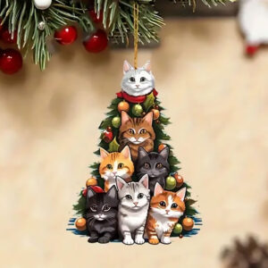 Decorazione alberello di Natale con gattini