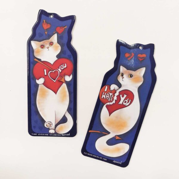 Decorazioni Gatteria di Evelyne Nicod con gatti innamorati