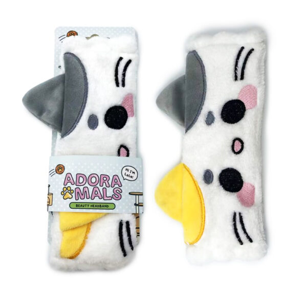 Fascia per capelli in peluches gattina pezzata