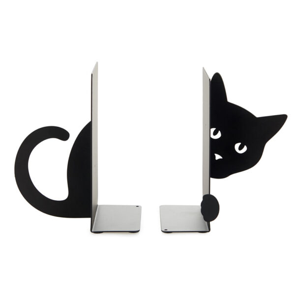 Fermalibri in metallo gattino curioso, dettaglio