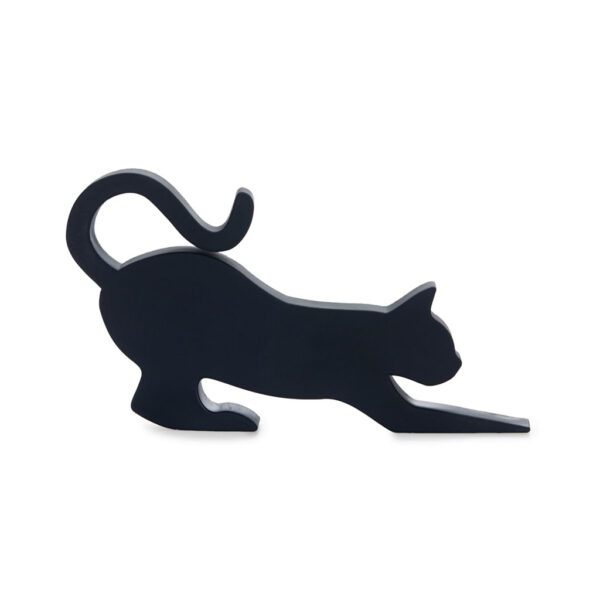 Fermaporta silhouette gatto nero, lato