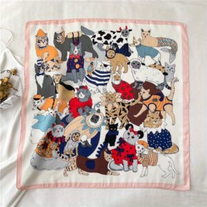 Foulard gatti con travestimenti di Carnevale