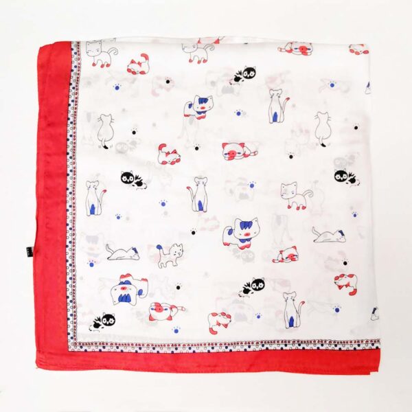 Foulard con gattini rossi dispiegato