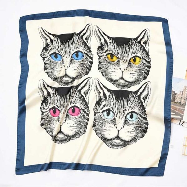 Foulard musetti gatto bianco e blu