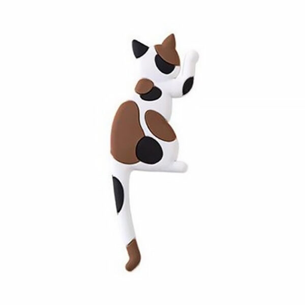 Gancetto magnetico a forma di gatto, bianco