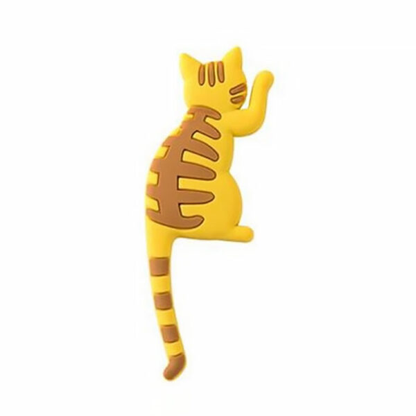 Gancetto magnetico a forma di gatto, giallo