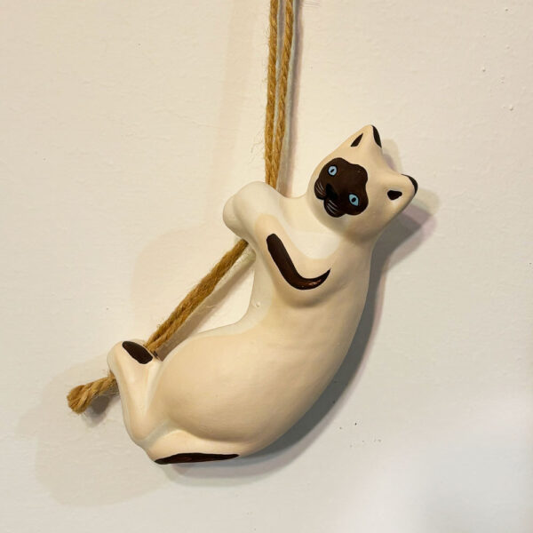 Gattino in ceramica da appendere siamese