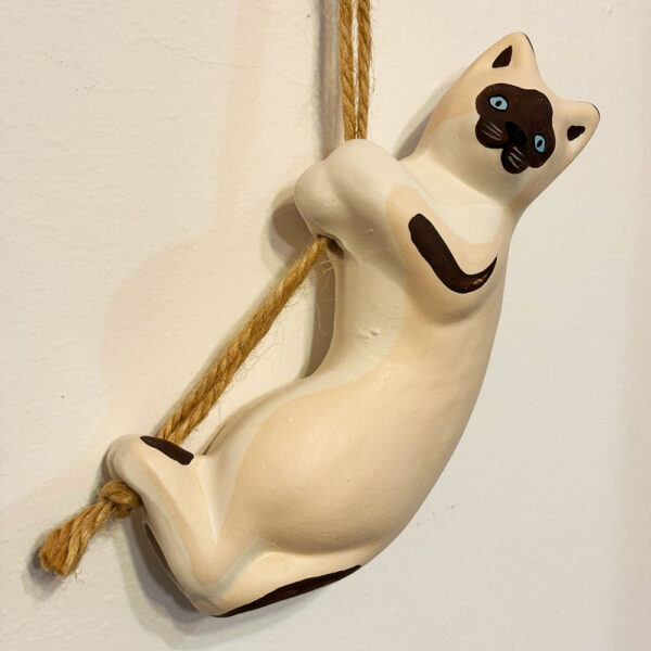 Gattino in ceramica da appendere siamese, dettaglio 02