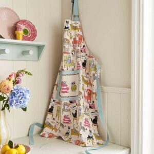 Grembiule da cucina in cotone con gatti alla moda, ambientato