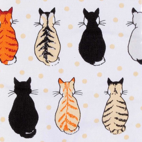 Guanto da cucina con gatti seduti, dettaglio