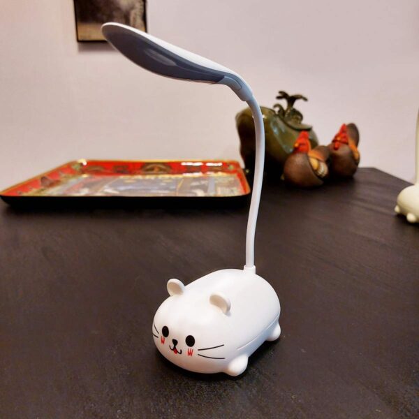 Lampada da comodino a forma di gatto, bianca
