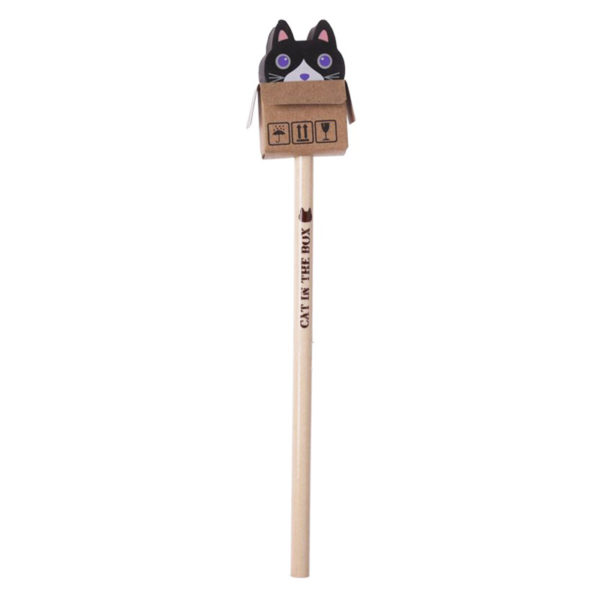 Matite con gomma a forma di gattino nero