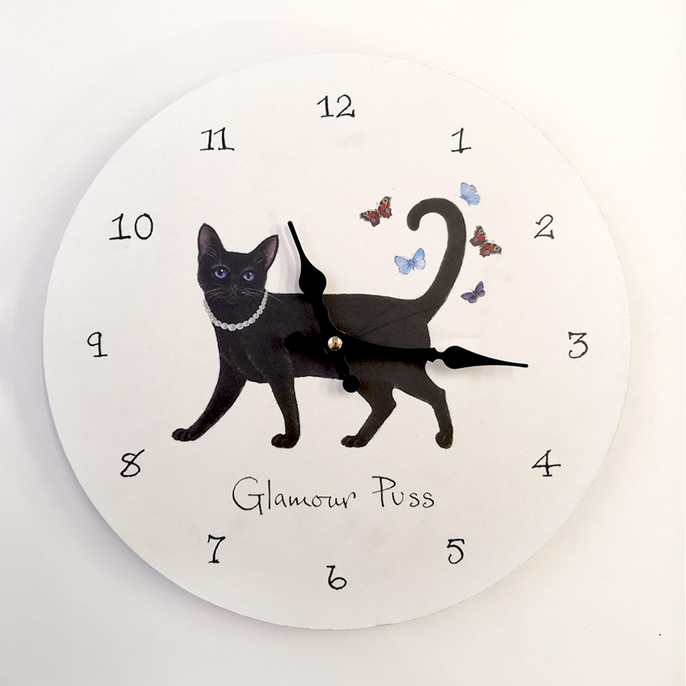 Orologio da muro con gattina nera – Lo Smagatto