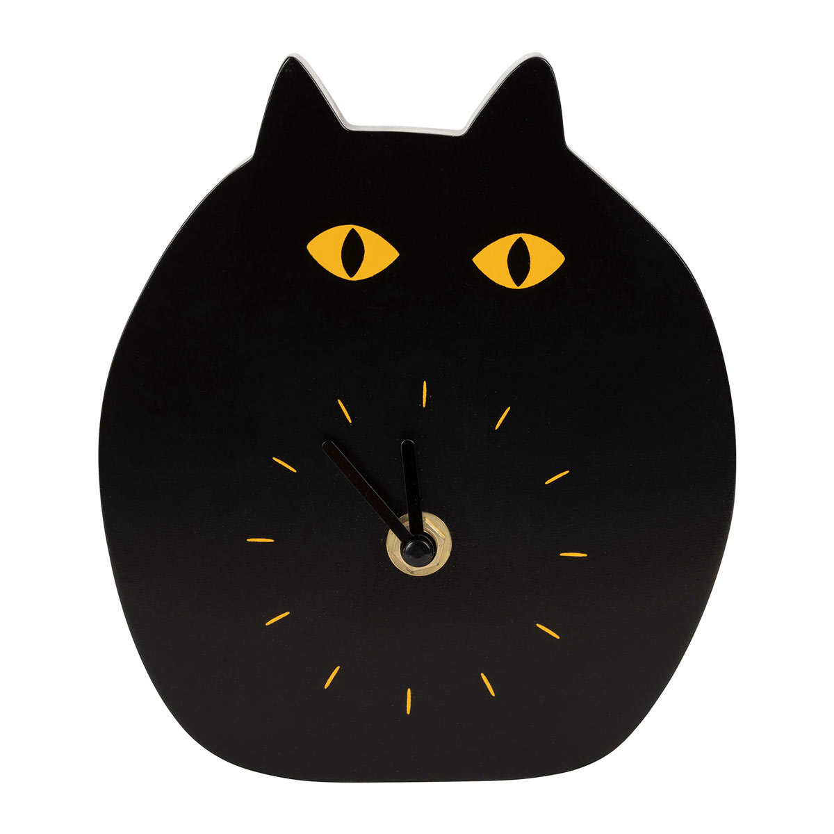 Orologio da tavolo in legno gattino nero