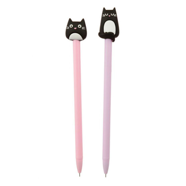 Penna con copripenna a forma di gatto nero
