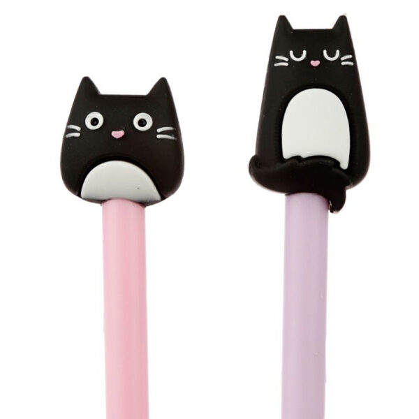 Penna con copripenna a forma di gatto nero dettaglio