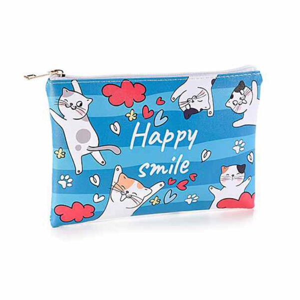 Pochette in similpelle colorate con gatti, blu