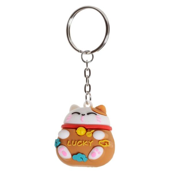 Portachiavi gatto Maneki arancio