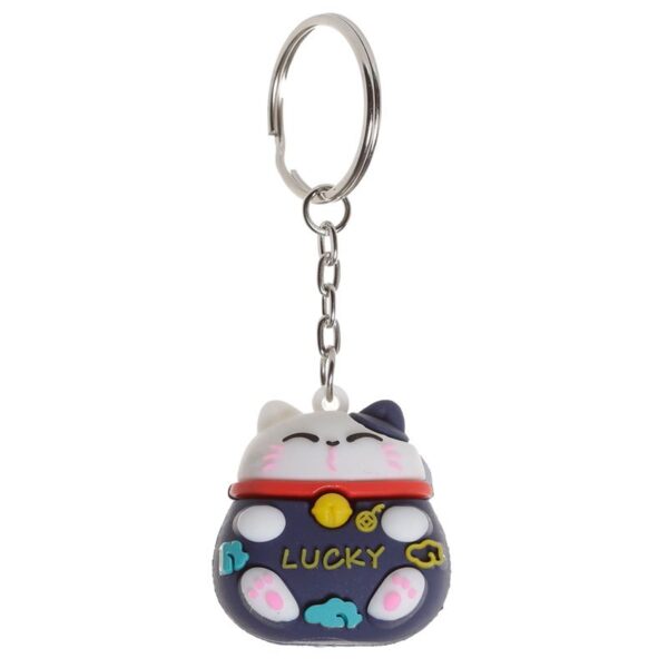 Portachiavi gatto Maneki blu